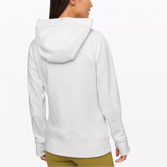 NWT LuLuLemon Scuba Hoodie Full Zip Plush in Heathered White Size 6 - Picture 8 of 9